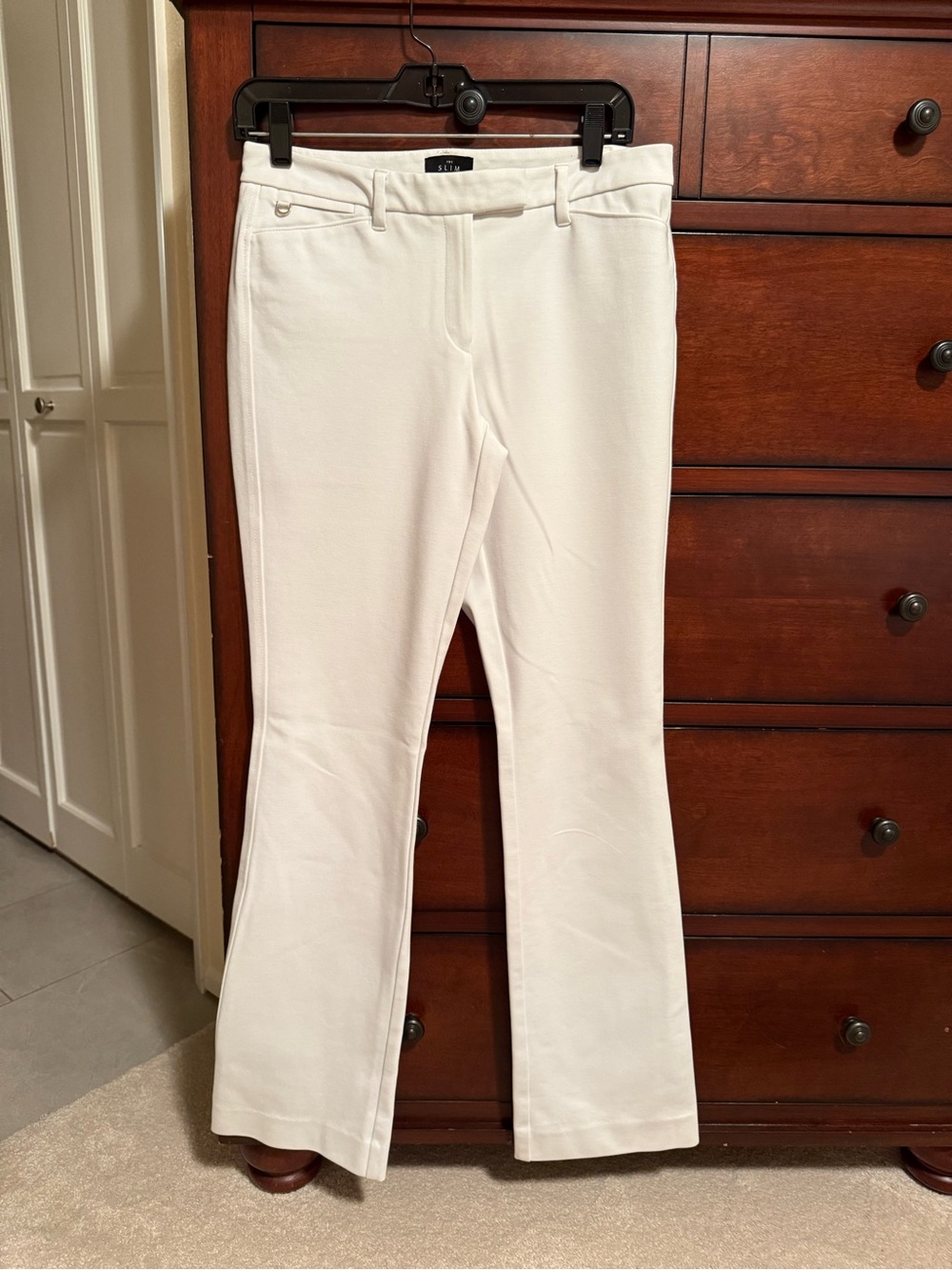 White House Black Market White Stretch Bootcut Trousers
